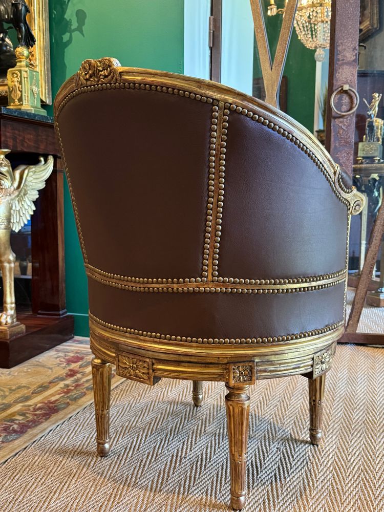 Sulpice BRIZARD, exceptional Louis XVI period stamped swivel armchair
