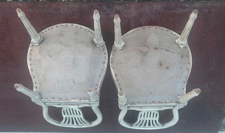 Pair of stacking chairs