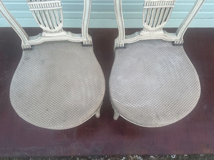 Pair of stacking chairs