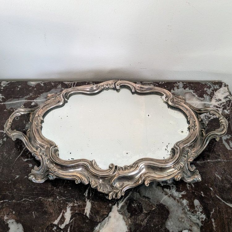 Rocaille centerpiece, silver-plated metal - Louis XV style, circa 1900