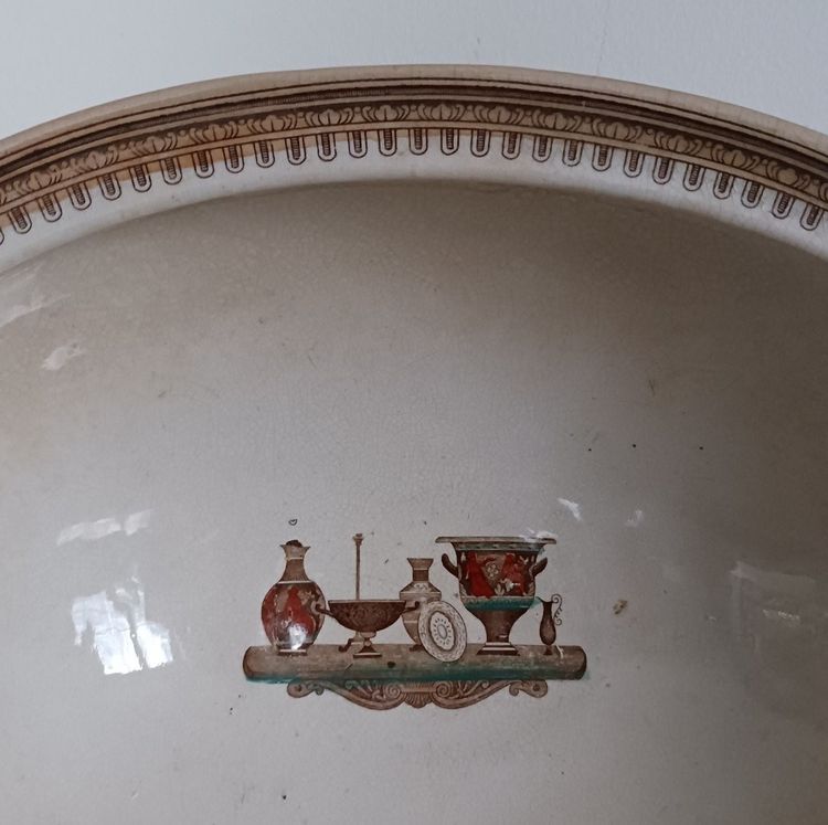 Gildea & Walker - large fine earthenware basin - greek revival