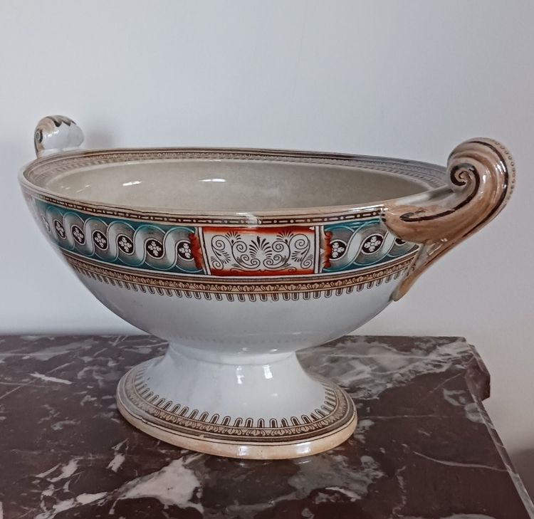 Gildea & Walker - large fine earthenware basin - greek revival