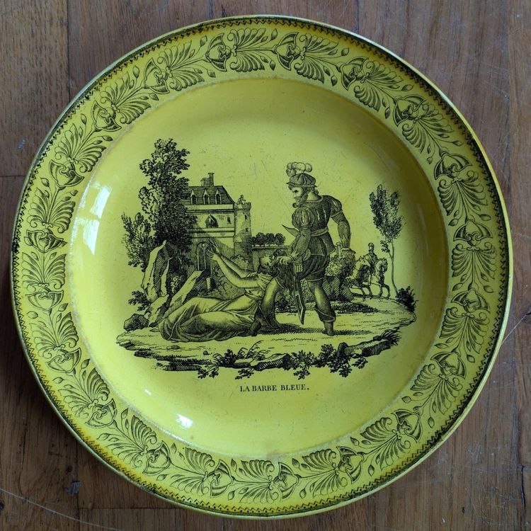 Montereau circa 1825-1833 - 6 fine earthenware dessert plates - historicist decor