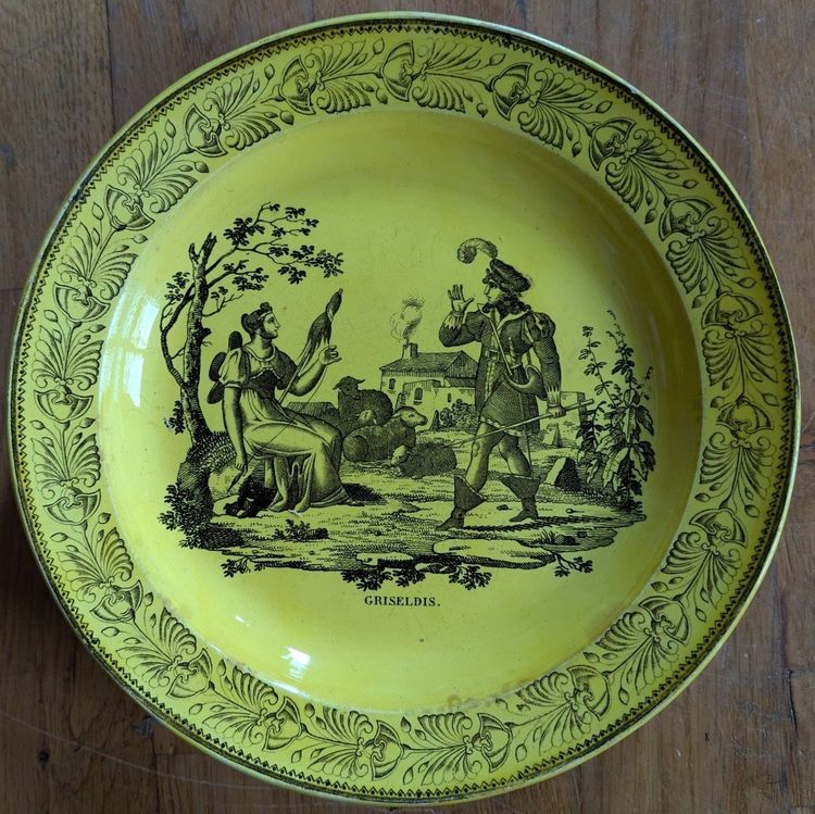 Montereau circa 1825-1833 - 6 fine earthenware dessert plates - historicist decor