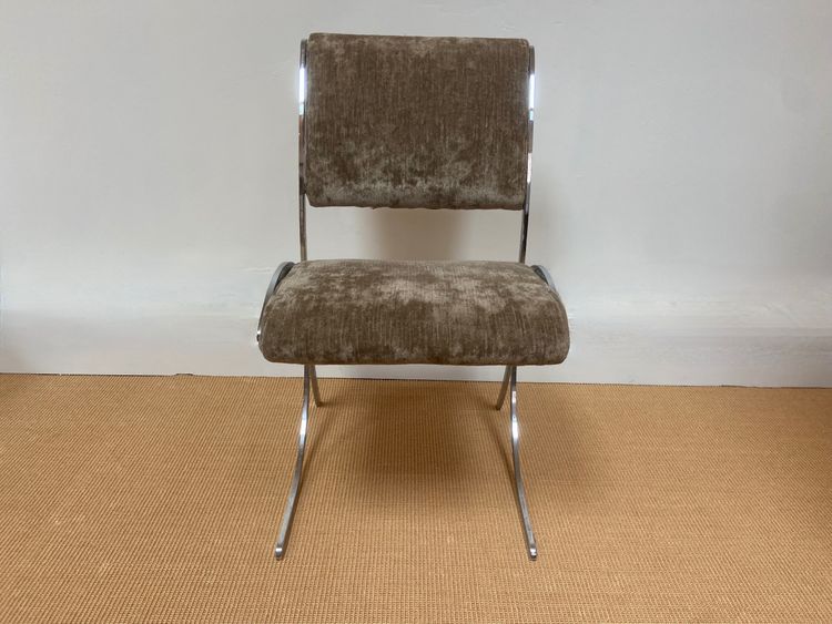 Suite di 5 sedie cromate di Boris Tabacoff per Maison Christophe, 1970 circa.