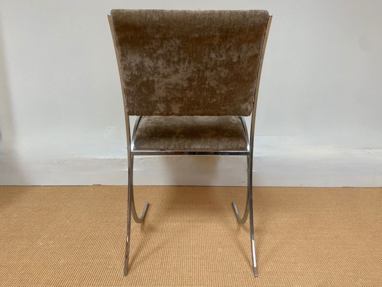 Suite di 5 sedie cromate di Boris Tabacoff per Maison Christophe, 1970 circa.