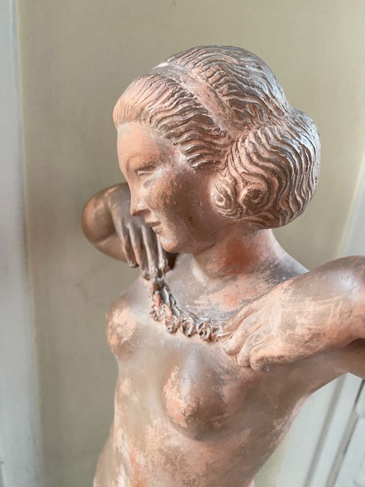 Sculpture en terre cuite Art Déco. Nu féminin. Réal Pedretti. 1934.