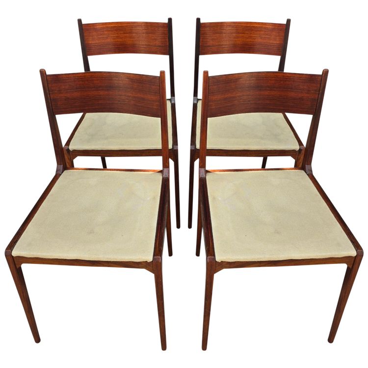 Sergio Mazza 4 vintage chairs 50s rosewood Italian design