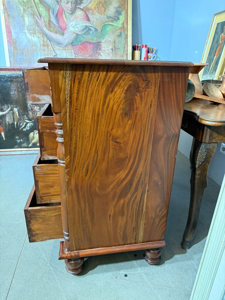 Commode ancienne George III, acajou anglais, fin du 19ème siècle, 101x105x55 cm