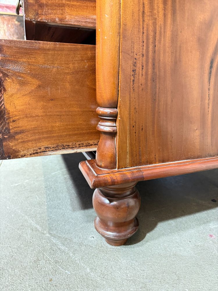 Commode ancienne George III, acajou anglais, fin du 19ème siècle, 101x105x55 cm