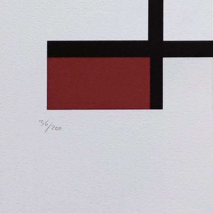 1970s Gorgeous After Piet Mondrian "Opposition of Lines" Limited Edition Lithograph