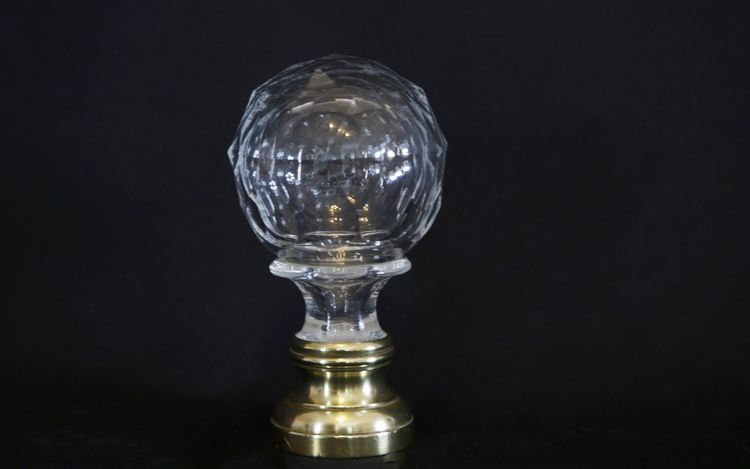 Palla per scala in cristallo e bronzo XIX secolo