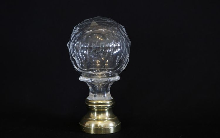 Palla per scala in cristallo e bronzo XIX secolo