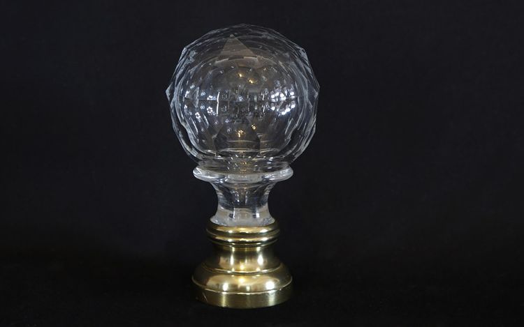 Palla per scala in cristallo e bronzo XIX secolo