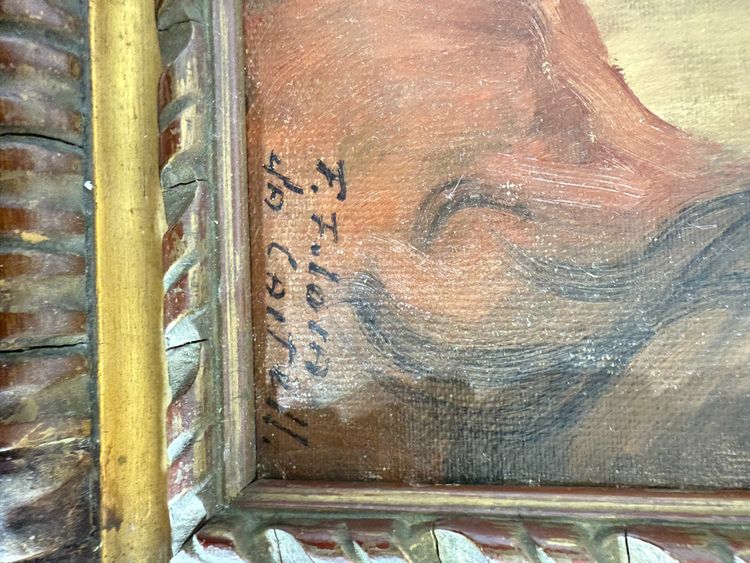 Peinture à l'huile ancienne représentant Jésus, 1950/60 par Francesco Filosa Castellammare di Stabia, 37x27