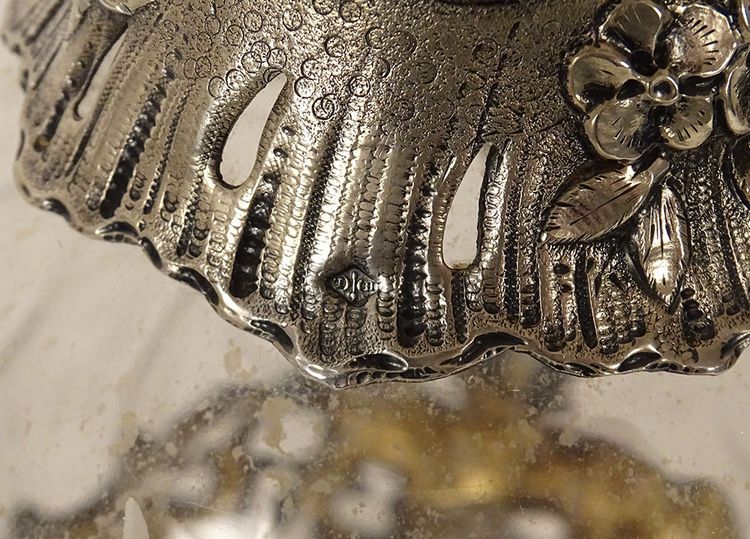 Aiguière Louis XV Cristal Massive argento Minerve H. Lapeyre Art Nouveau XIX secolo