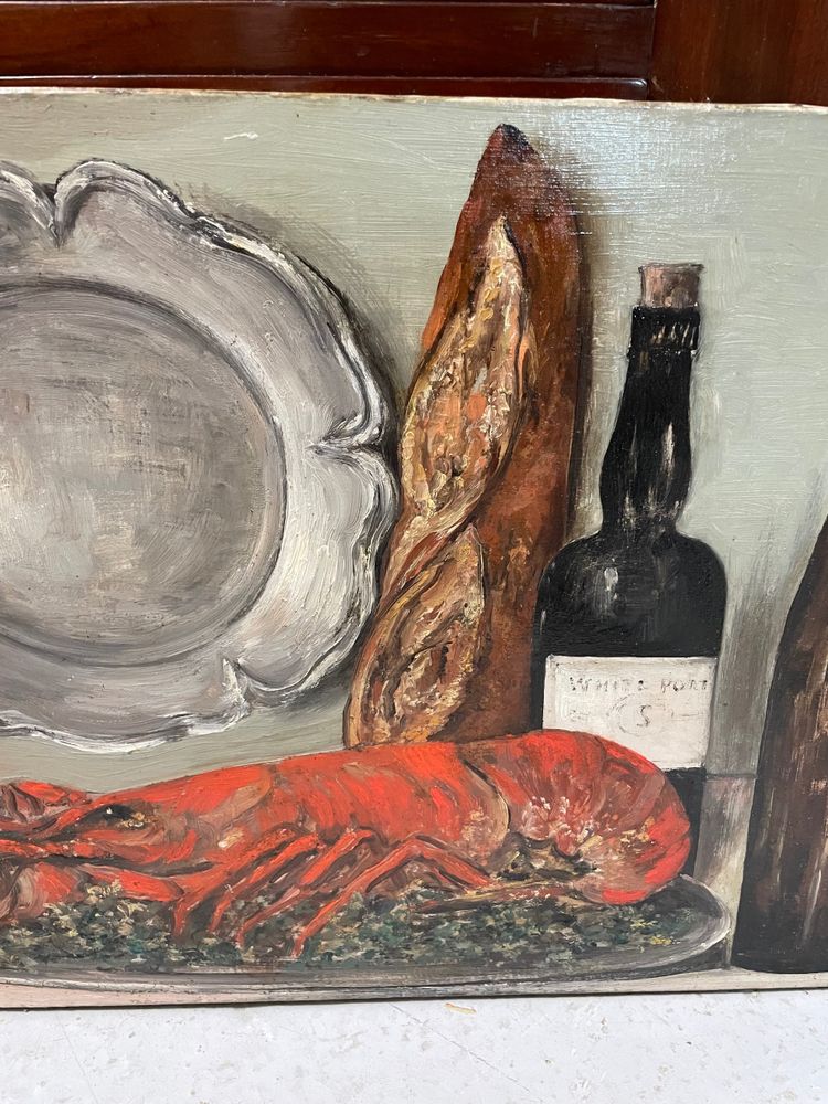 Nature Morte Au Homard - Huile Sur Toile Début XXème