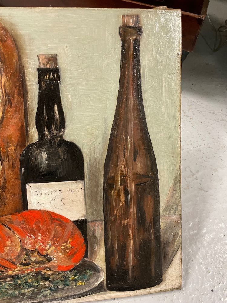 Nature Morte Au Homard - Huile Sur Toile Début XXème