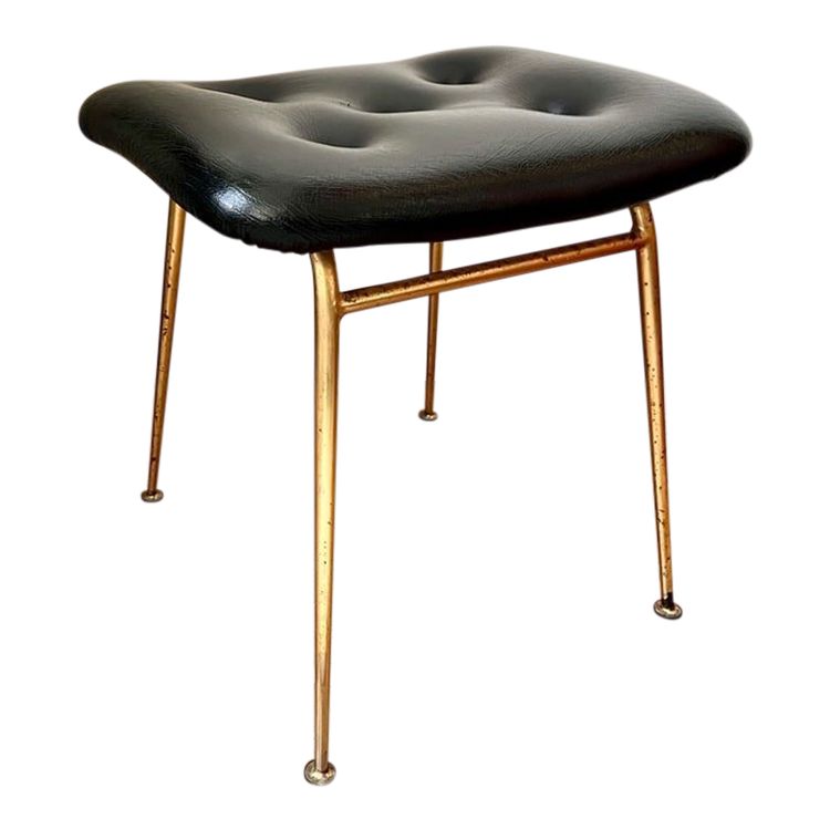 Vintage Leatherette Stool - similar to Louis Sognot 1950