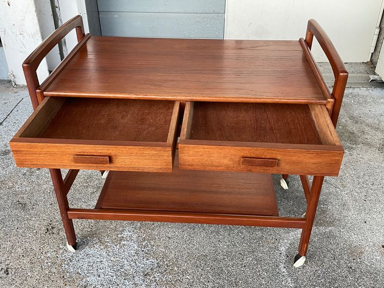 Desserte - Chariot Roulant Scandinave En Teck Circa 1960 Danemark