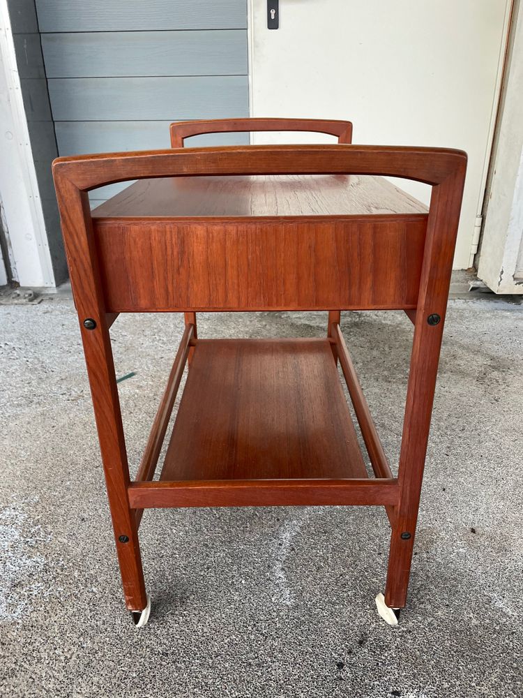 Desserte - Chariot Roulant Scandinave En Teck Circa 1960 Danemark