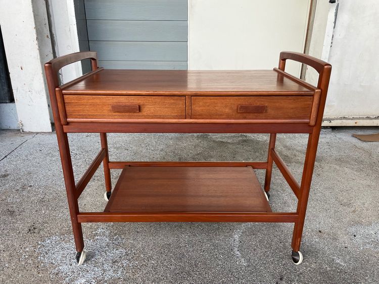 Desserte - Chariot Roulant Scandinave En Teck Circa 1960 Danemark