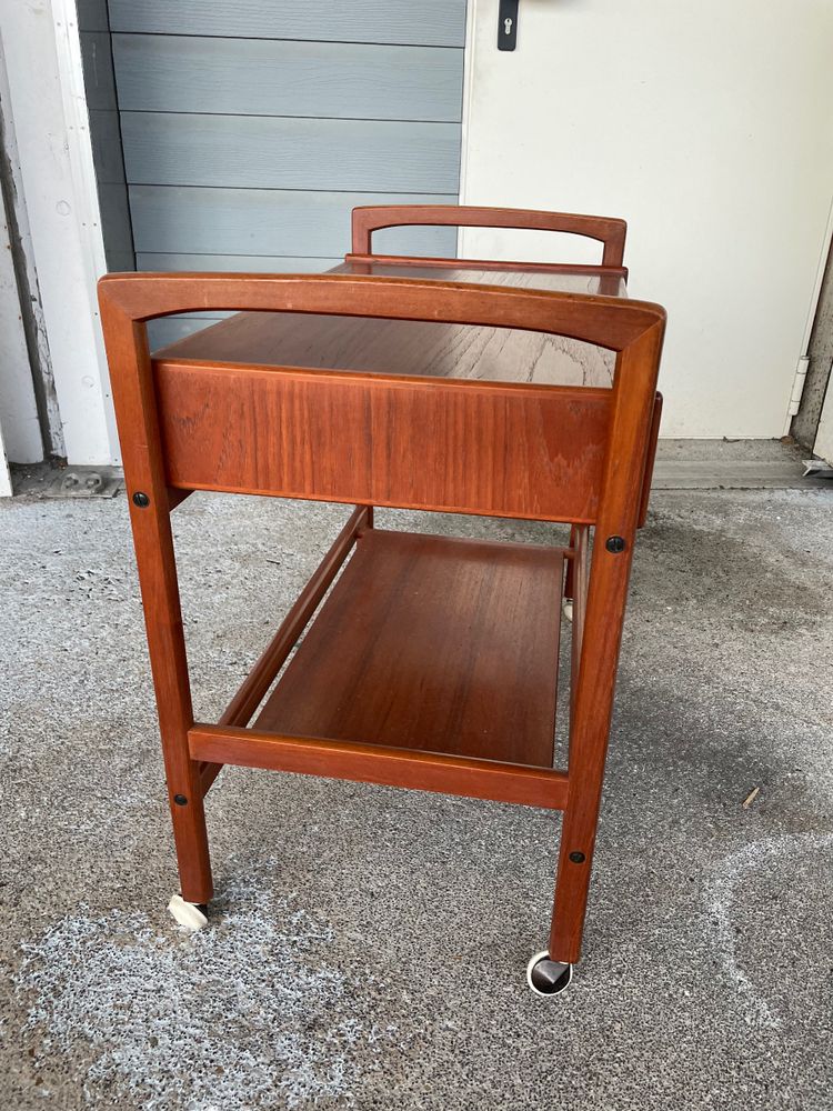 Desserte - Chariot Roulant Scandinave En Teck Circa 1960 Danemark