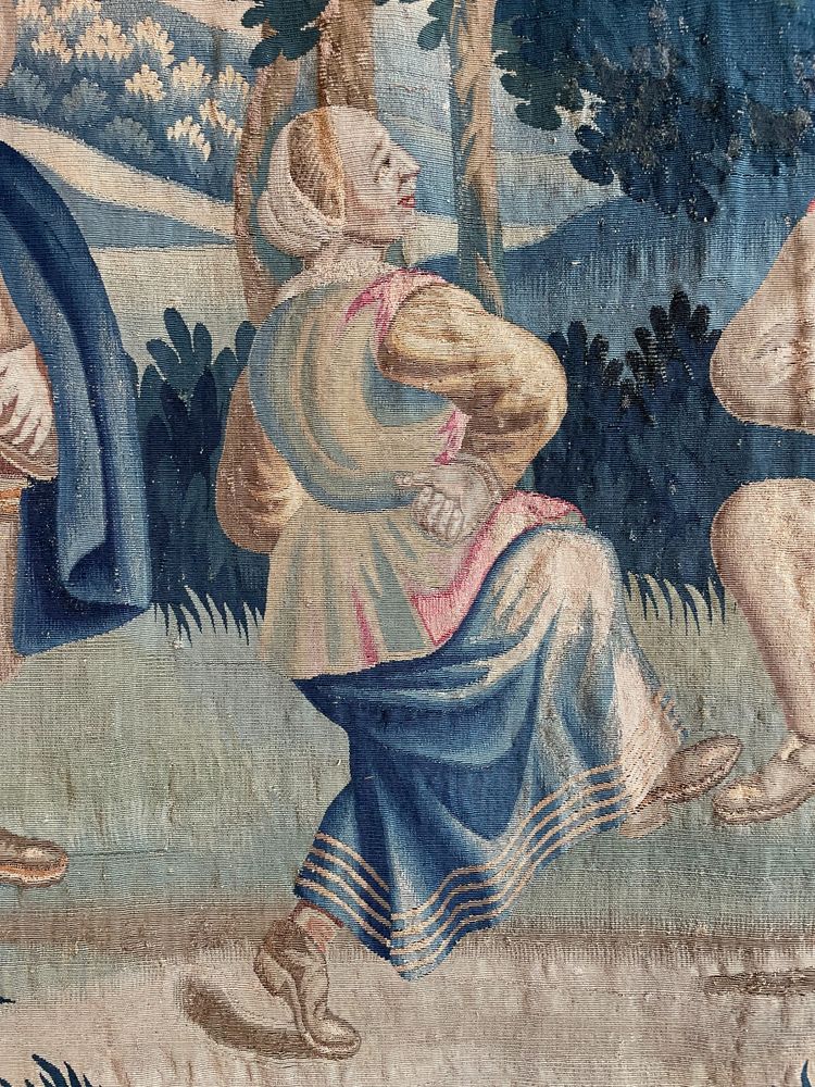18th Century Lille Tapestry In Wool And Silk After Teniers From The G. Wernier Workshop