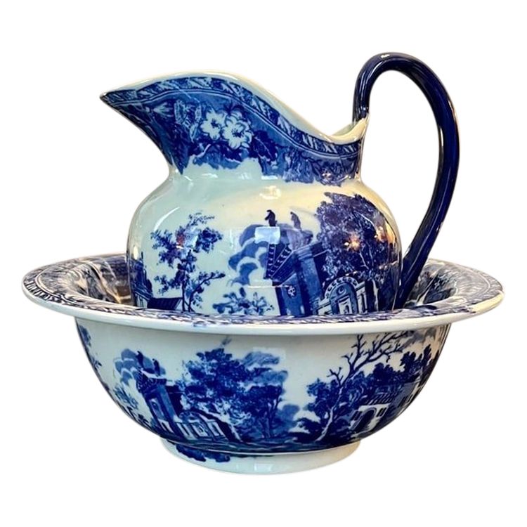 Vasque Et Broc De Toilette - Ensemble En Céramique Anglaise Ironstone