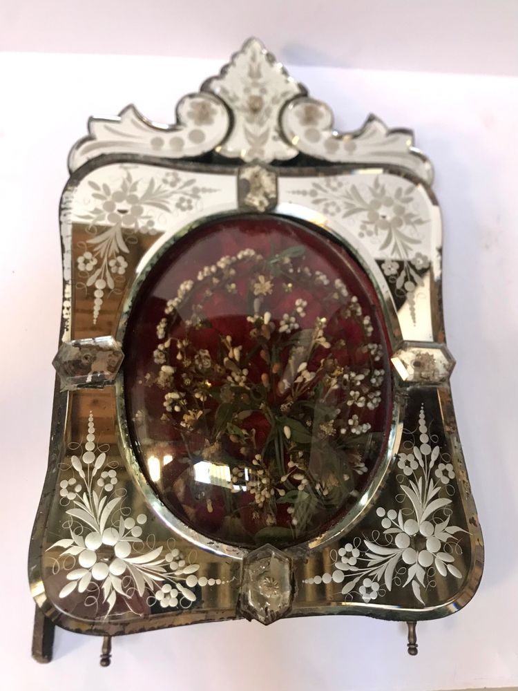 Globe de mariée en glace miroir de Venise époque Napoléon III  