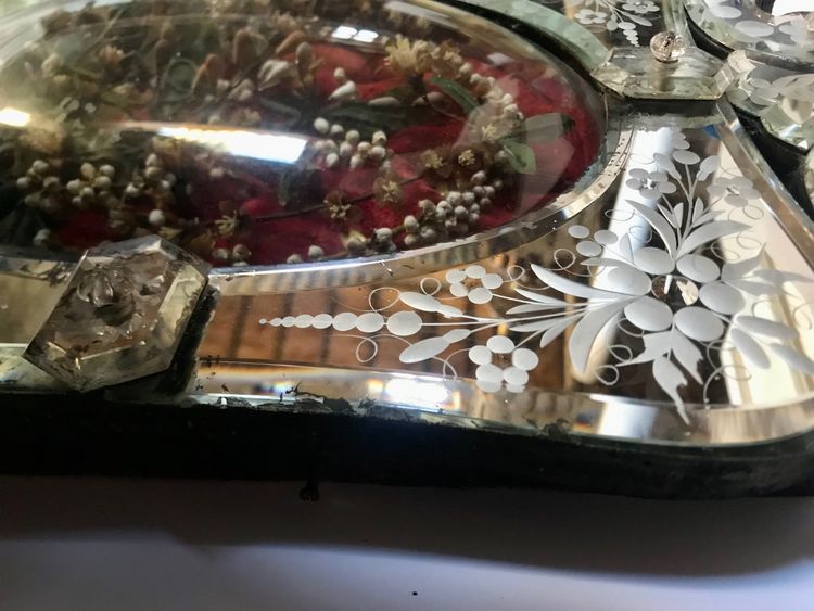 Globe de mariée en glace miroir de Venise époque Napoléon III  