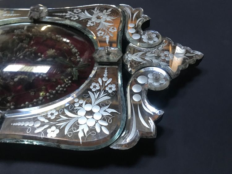 Globe de mariée en glace miroir de Venise époque Napoléon III  