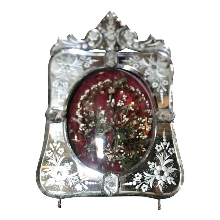 Globe de mariée en glace miroir de Venise époque Napoléon III  