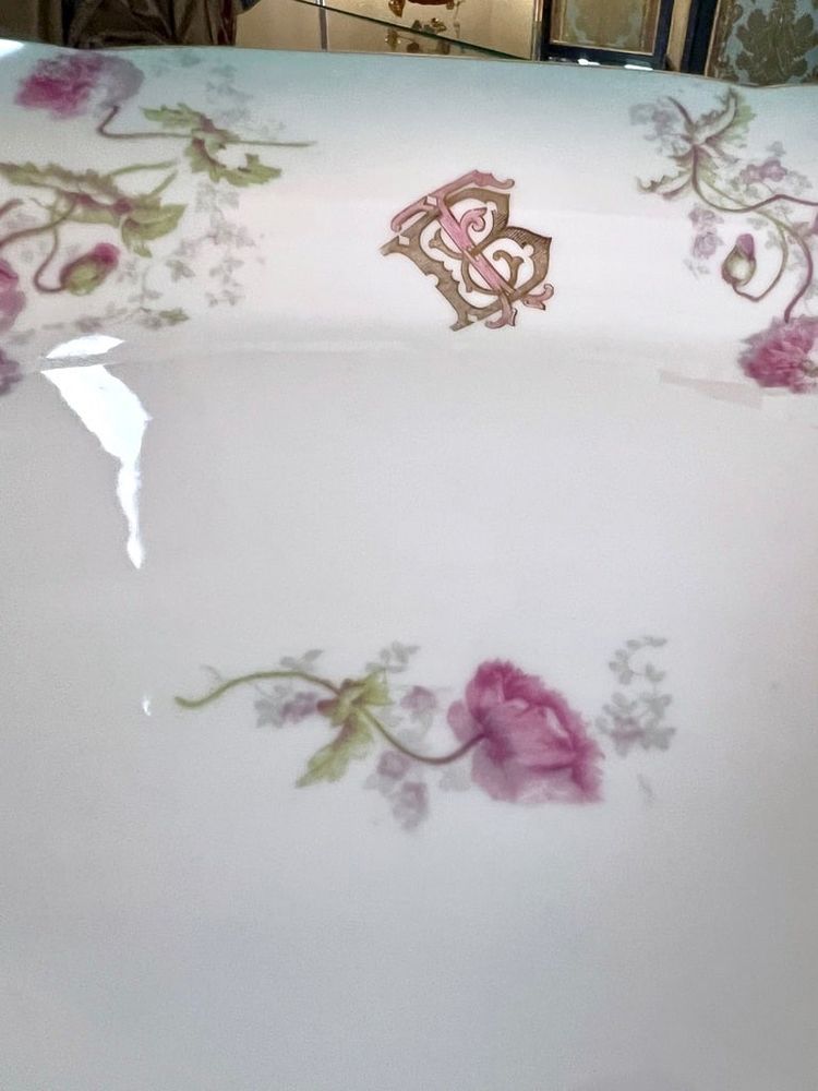 Porcelain Serving Dish - Initials TB