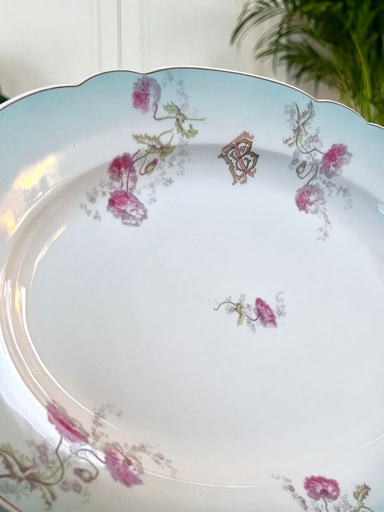 Porcelain Serving Dish - Initials TB