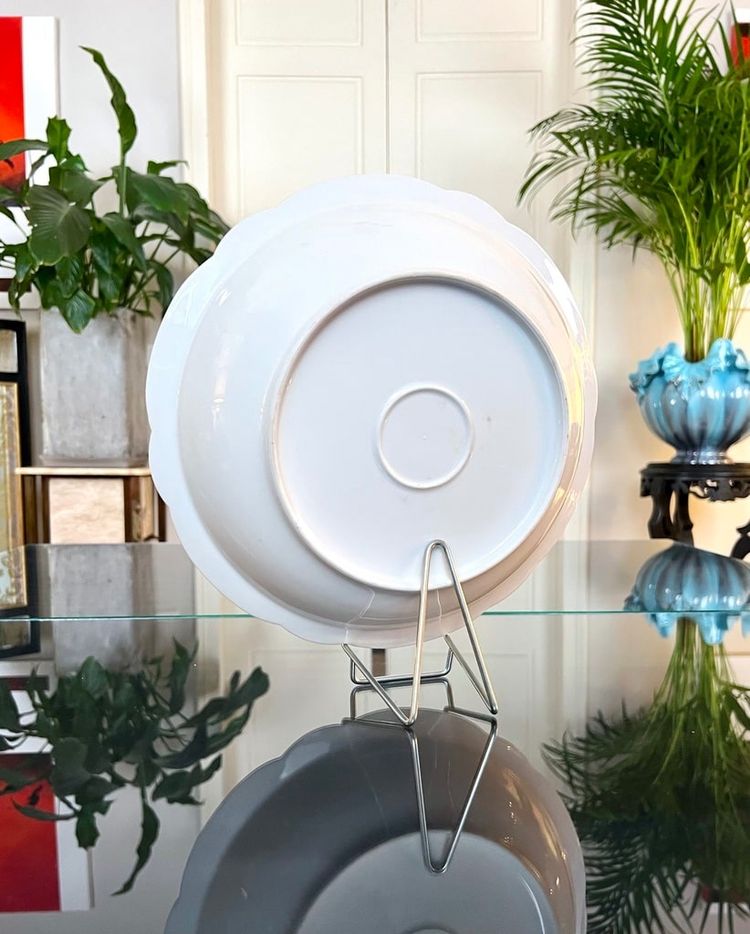 Plat De Service En Porcelaine Monogrammes TB - Décor Floral 