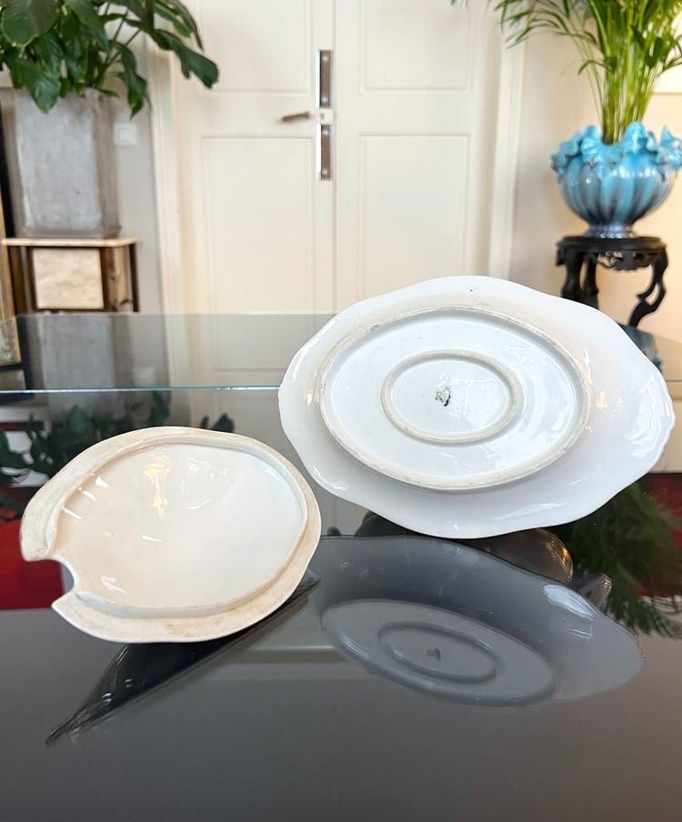 Old Paris Porcelain Sauceboat - CB Initials Monograms