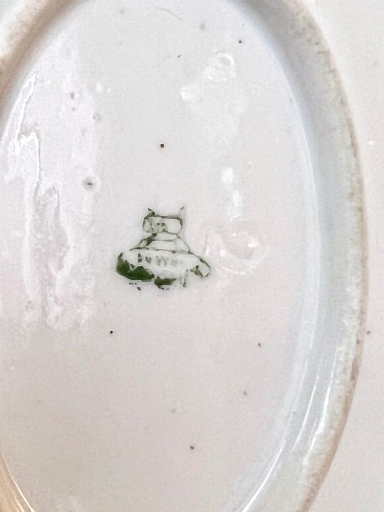 Old Paris Porcelain Sauceboat - CB Initials Monograms