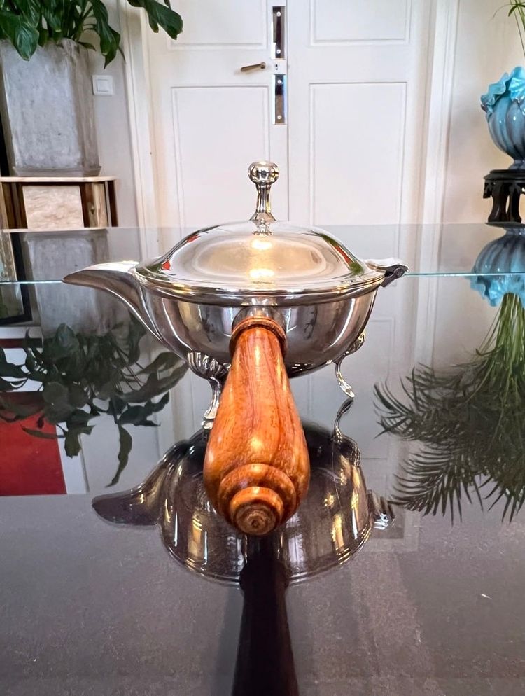 Saucière En Métal Argenté Avec Poignée