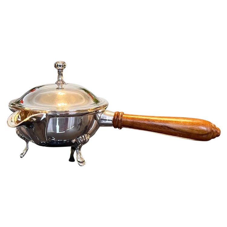 Saucière En Métal Argenté Avec Poignée