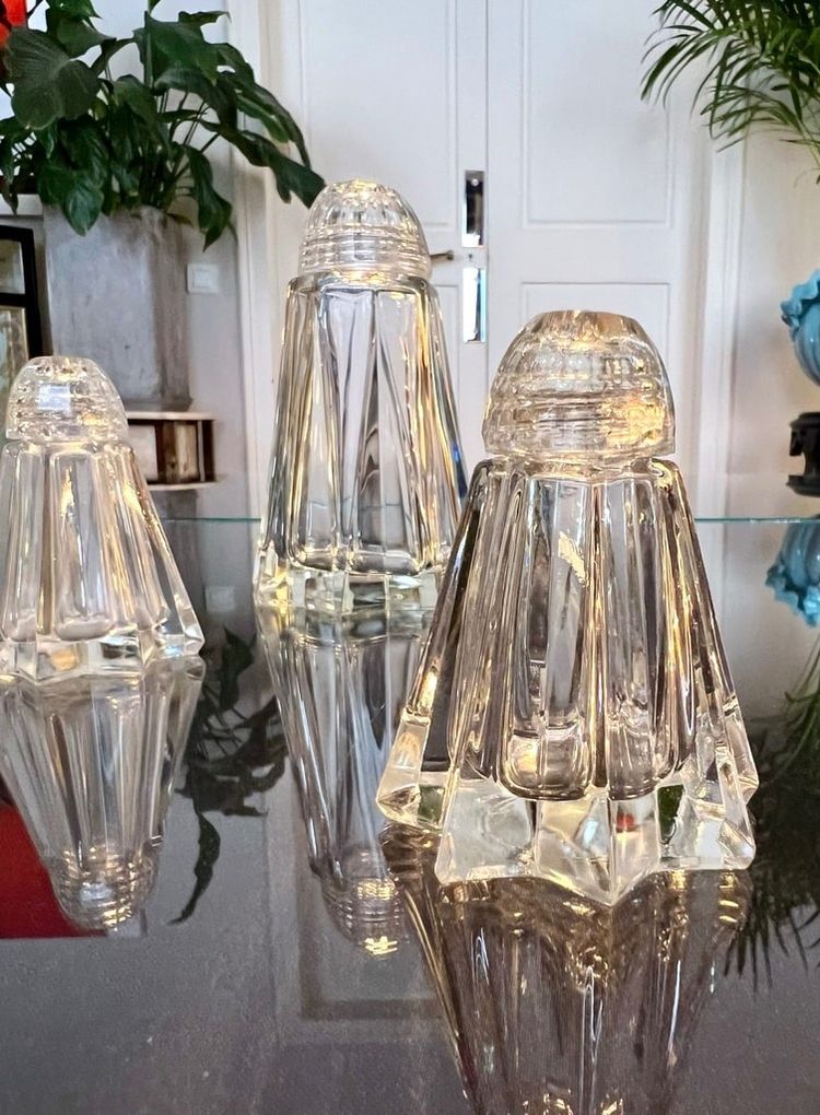 Salz- und Pfefferstreuer aus Glas - Art Deco - Salz und Pfeffer, Zucker