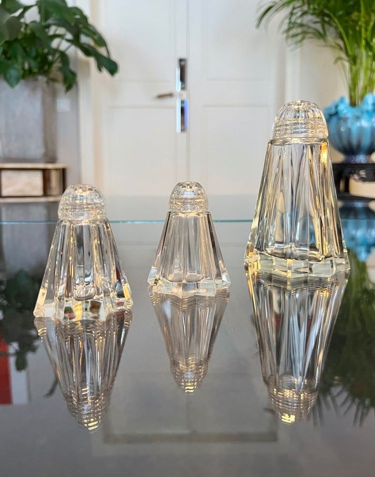 Salz- und Pfefferstreuer aus Glas - Art Deco - Salz und Pfeffer, Zucker