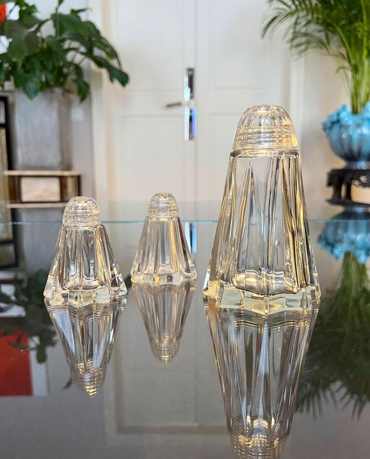 Salz- und Pfefferstreuer aus Glas - Art Deco - Salz und Pfeffer, Zucker
