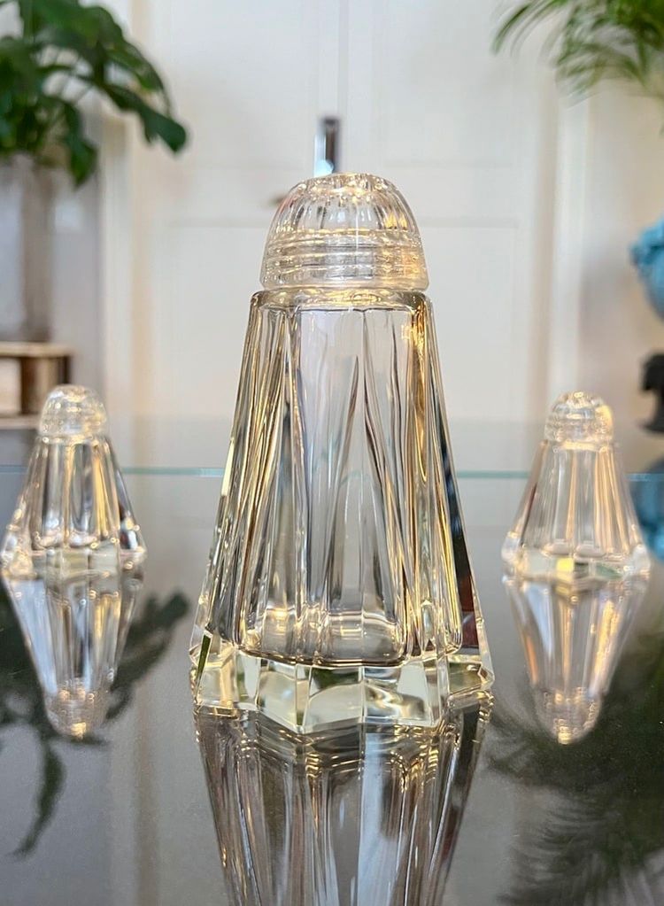 Salz- und Pfefferstreuer aus Glas - Art Deco - Salz und Pfeffer, Zucker