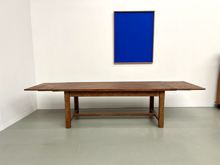 Large oak farm table with extensions
