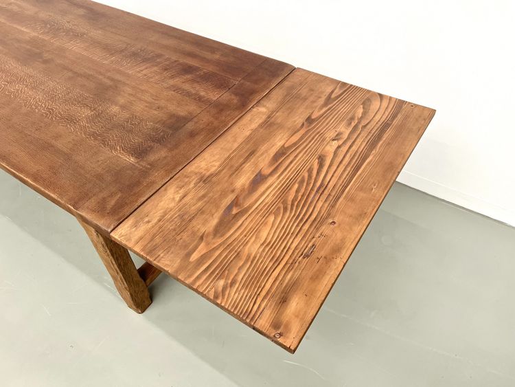 Large oak farm table with extensions