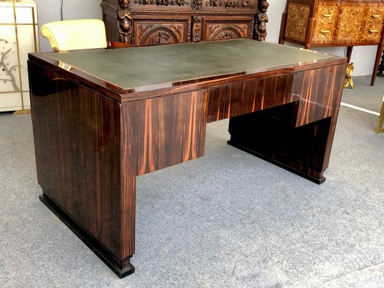 Bureau En Makassar Et Son Fauteuil, XXe Siècle