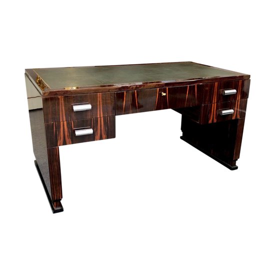 Bureau En Makassar Et Son Fauteuil, XXe Siècle