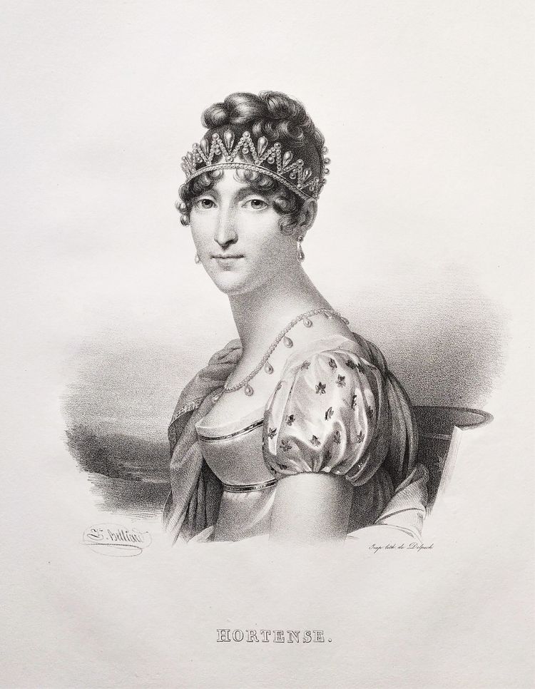 Historical Portrait Hortense Daughter Of Josephine Beauharnais Lithograph By Delpech Old Print