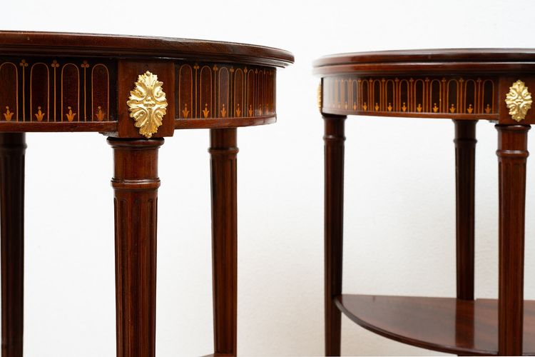 Pair of antique game tables, France, 19th century.
